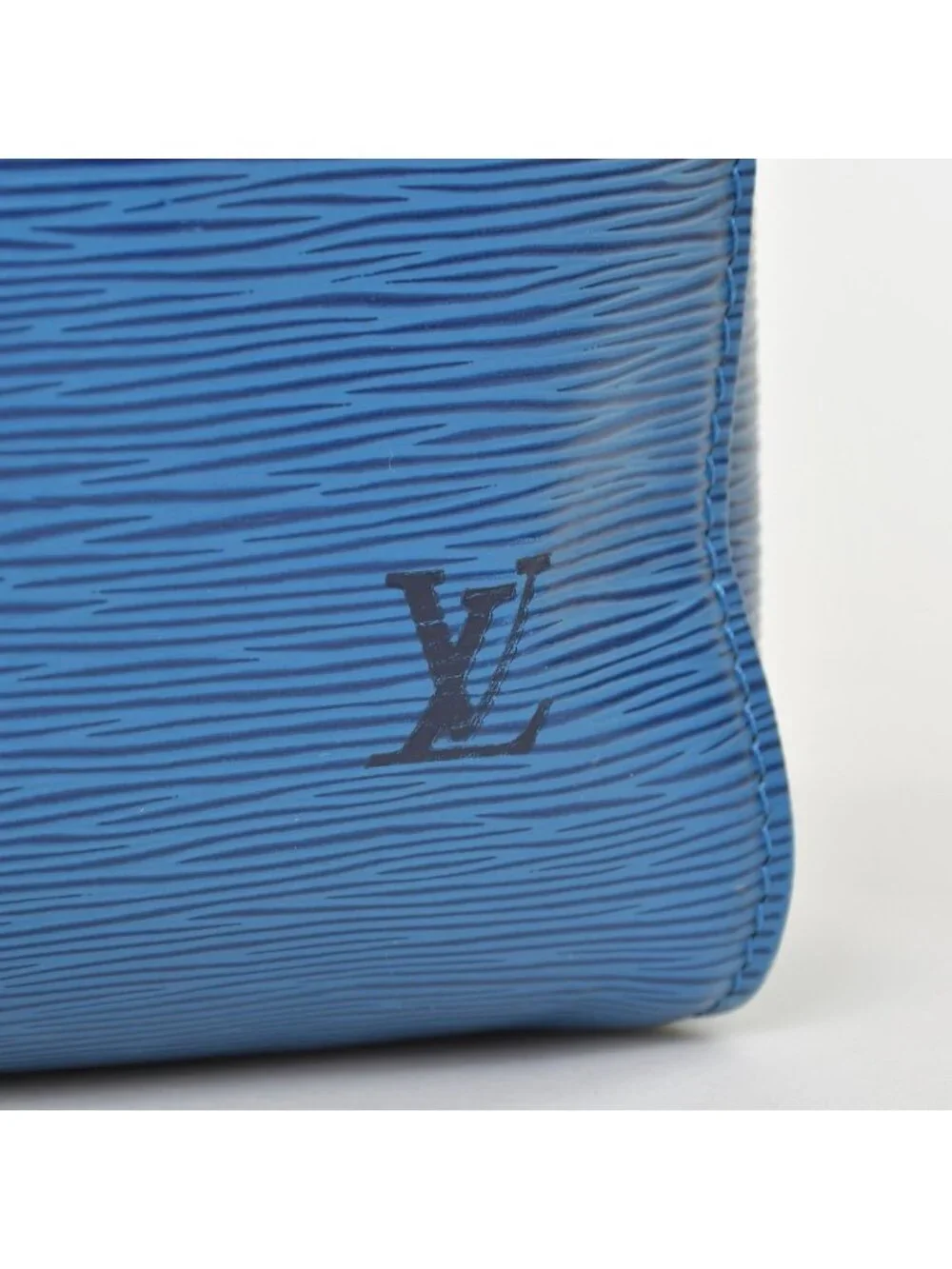 Louis Vuitton Epi Keepall 55 Boston Bag Leather Blue Logo